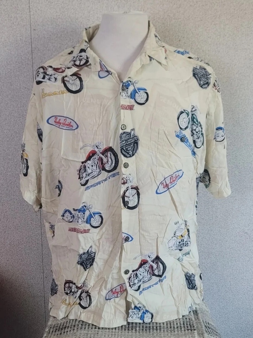 Vintage Tori Richard Harley-Davidson Button Up Shirt Men’s SZ XL